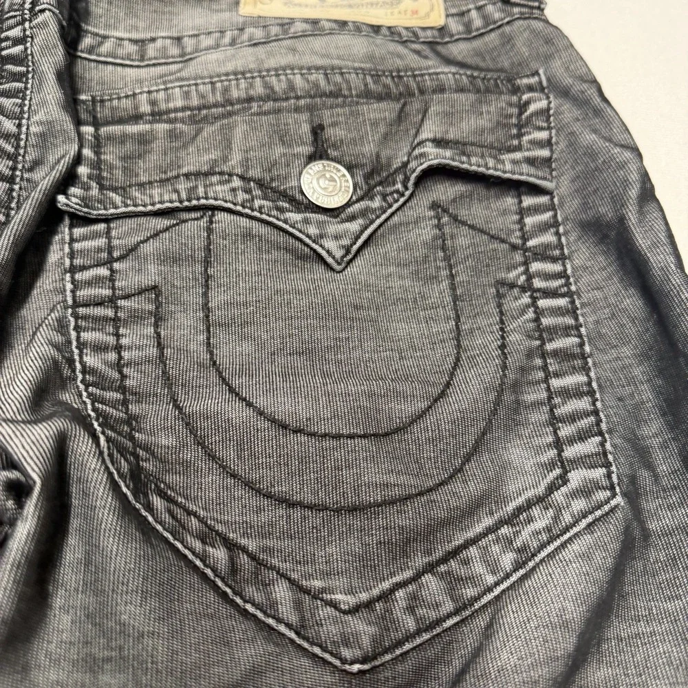 Vintage True Religion Rickey Men's 33x30 Seat 34 Corduroy Jeans Black Gray Y2K